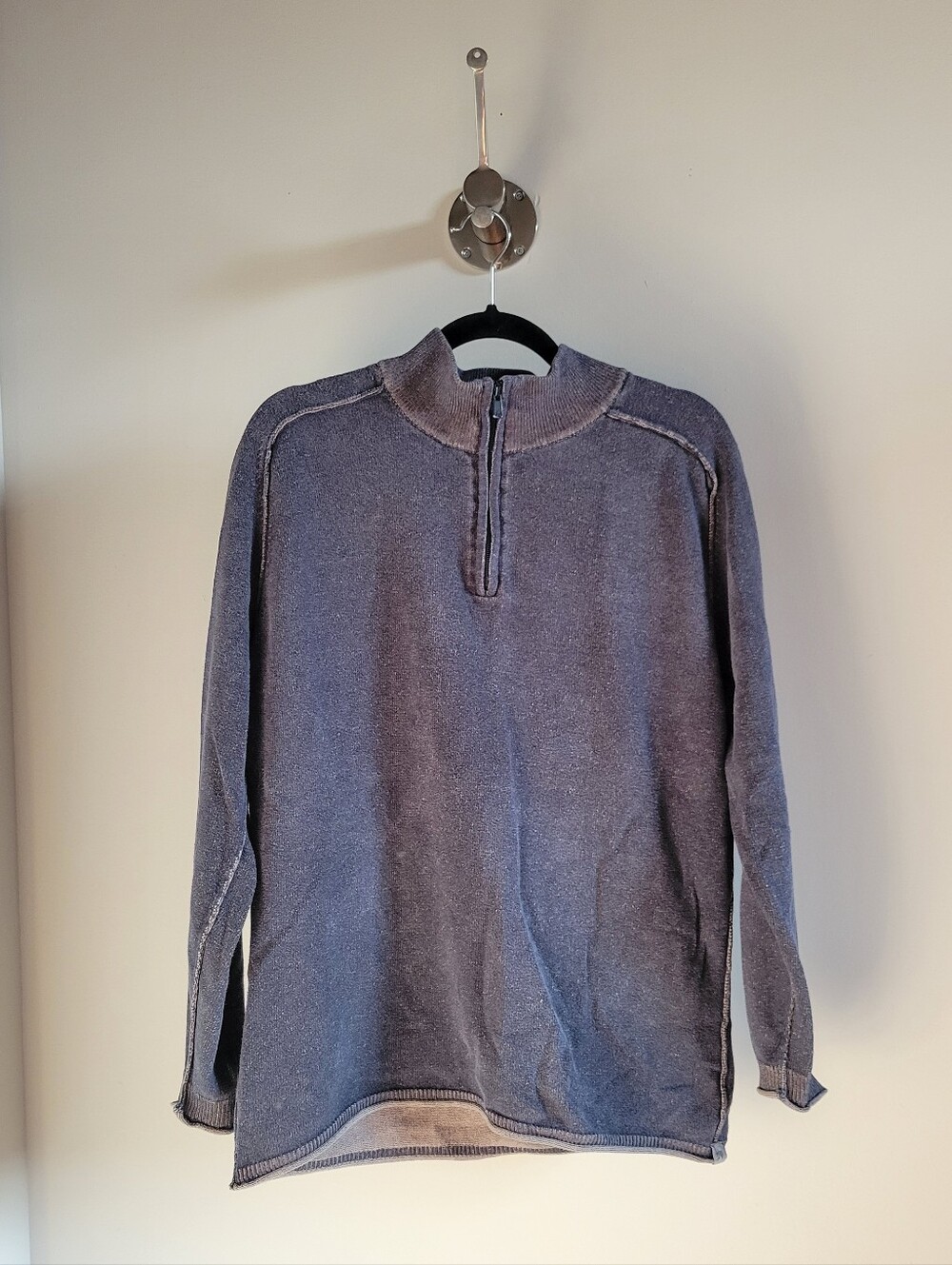 The Normal Brand Men's Quarter Zip Pullover Heather Blue Gray Size Large